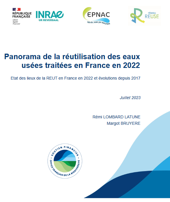 Couverture du Panorama de la réutilisation des eaux usées traitées en France en 2022