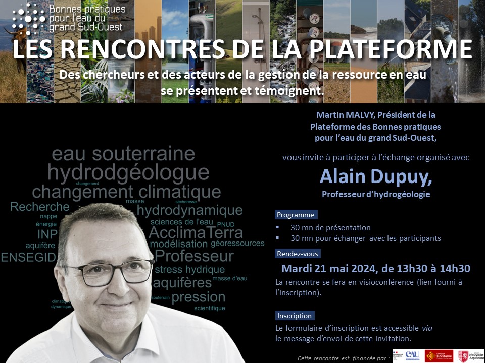 Invitation Rencontre de la plateforme avec Alain Dupuy
