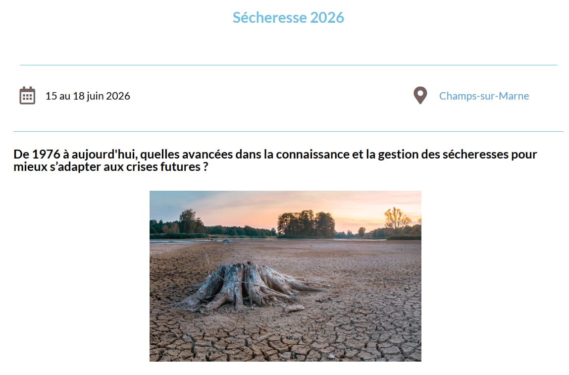 La Sécheresse : Colloque 2026