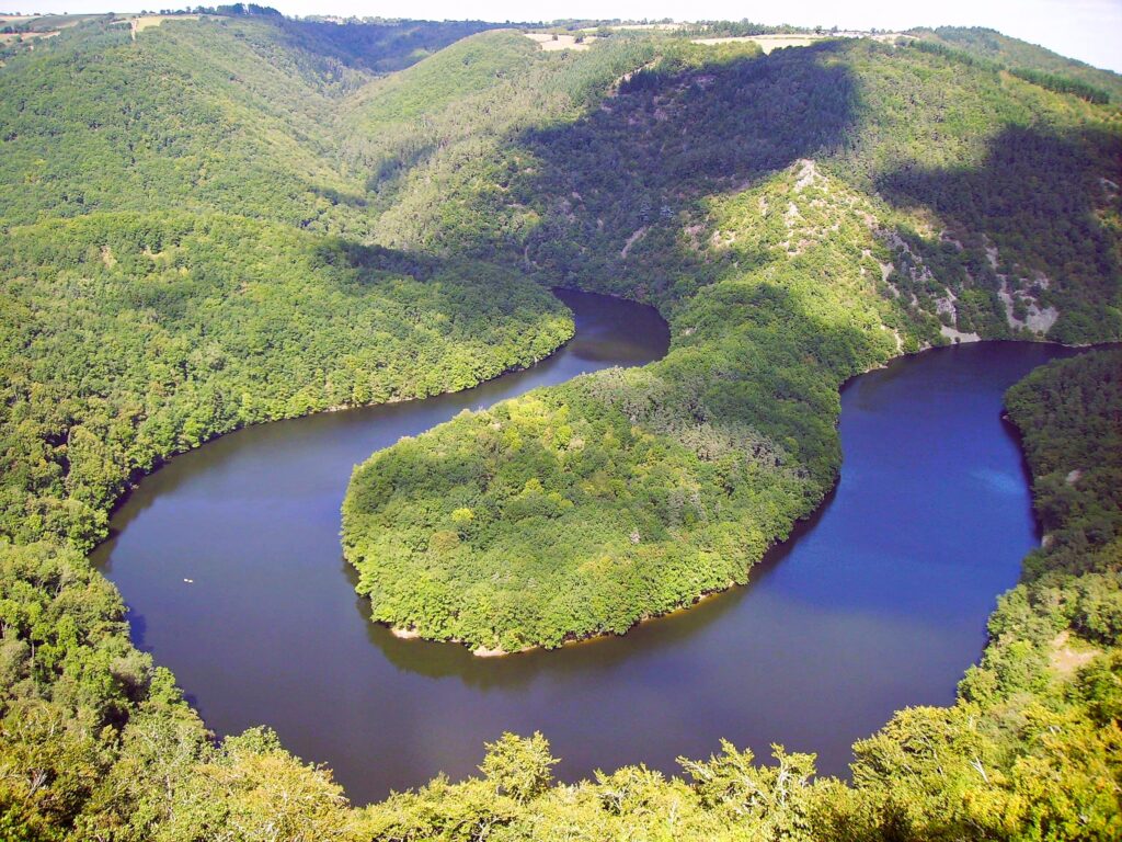 Méandre de Queuille, Auvergne, France