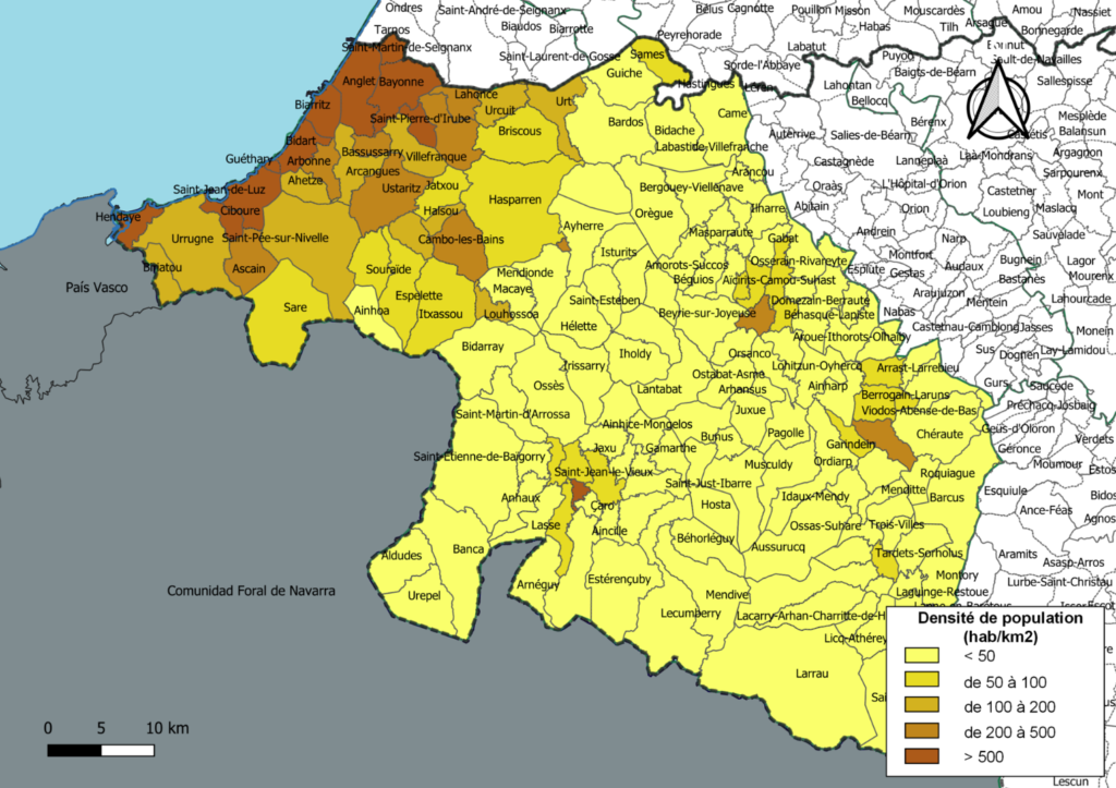Carte de situation de la CAPB
