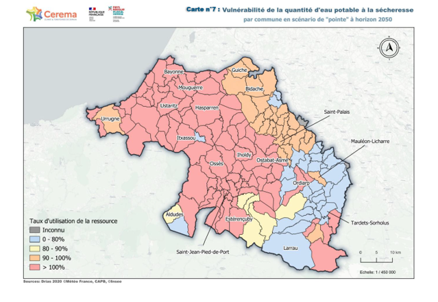 Vulnérabilité de la quantité d'eau potable